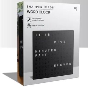 SHARPER IMAGE NWT tabletop led word clock pro